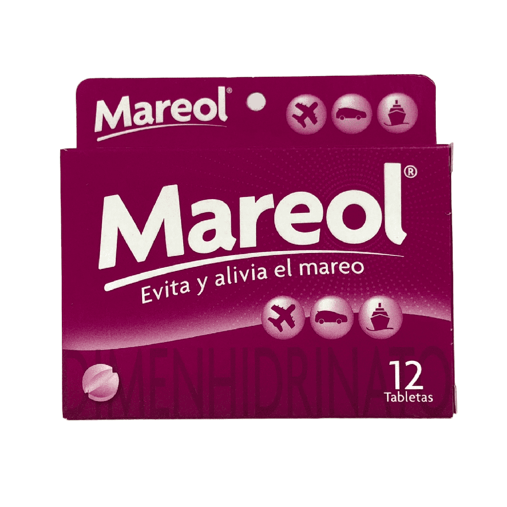 Mareol (Dimenhidrinato) 50 Mg Caja x 12 Tabletas (GSK)