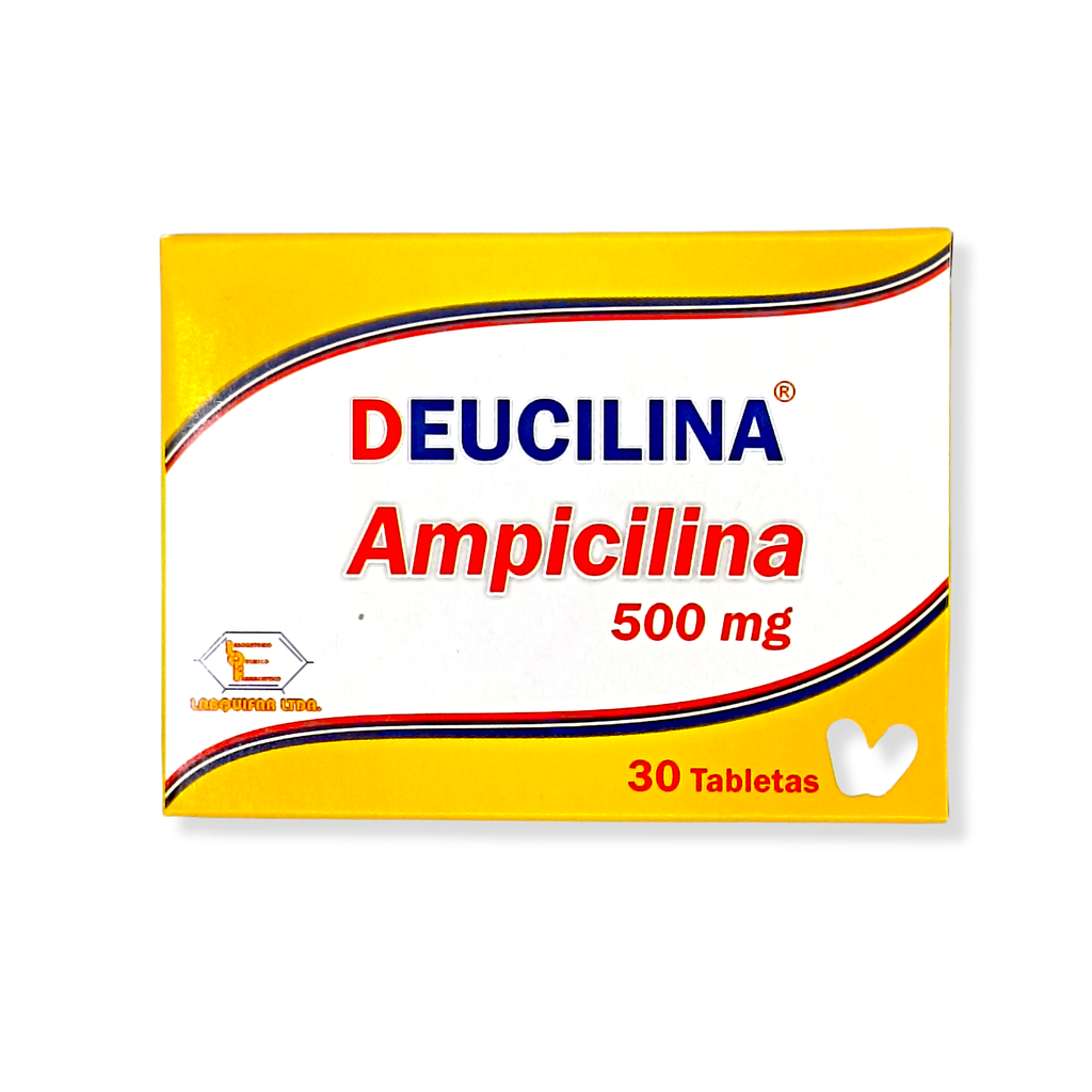 Deucilina (Ampicilina) 500 Mg Caja x 30 Tabletas (Labquifar)